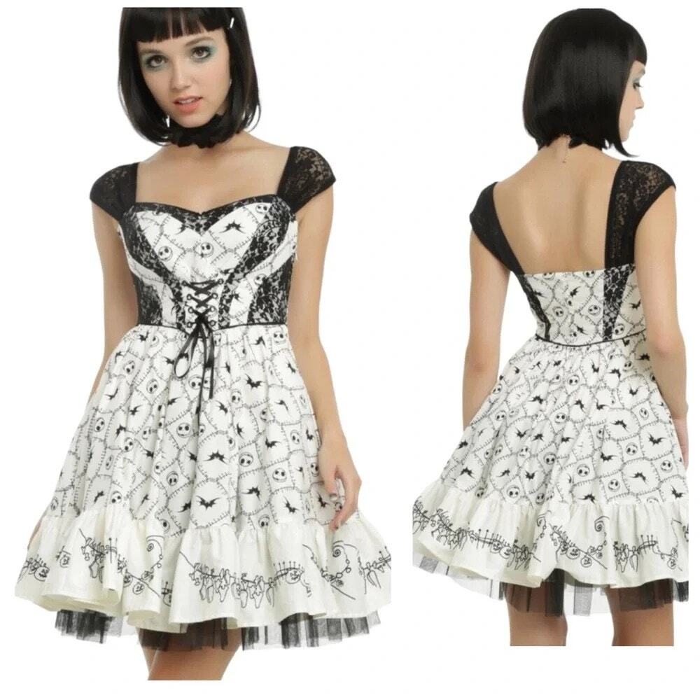 Disney The Nightmare Before Christmas Jack Skeleton Embroidery Dress